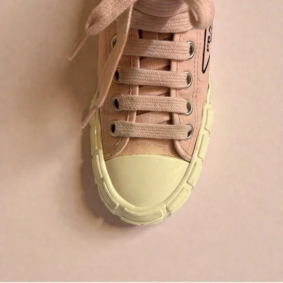 PRADA Women's Pink Canvas Sneakers - Picture 3 of 5